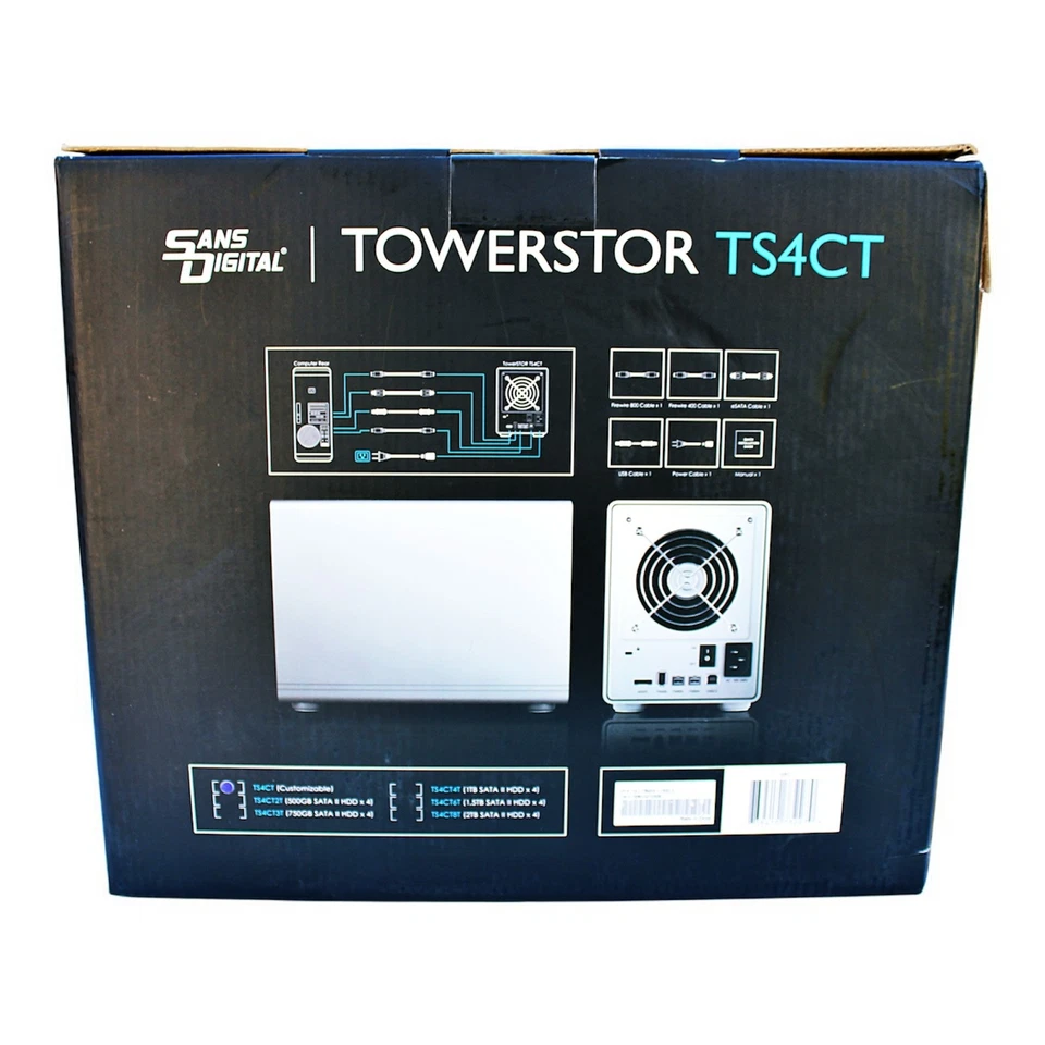Sans Digital TowerSTOR TS4CT - 4 Bay SATA to USB 2.0 / eSATA RAID Enclosure NEW - Image 3 of 4