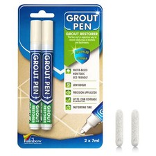 Grout Pen Ivory Tile Paint Marker: Waterproof Tile Grout Colorant w/ Extra Tips