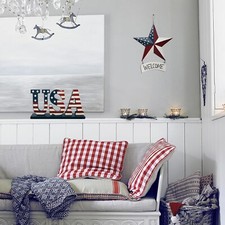 Metal American Flag Barn Star Wall Decor Patriotic Hanging USA Red White Blue St