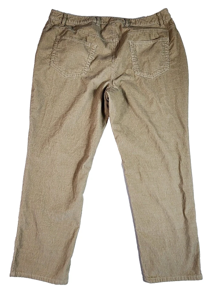Newport News Corduroy Pants Straight Leg Trousers Womens Size 20W Beige - Image 3 of 4
