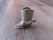 COLLECTIBLE SILVER COLORED WESTERN COWBOY BOOT MADE IN JAPAN TOOTHPICK HOLDER