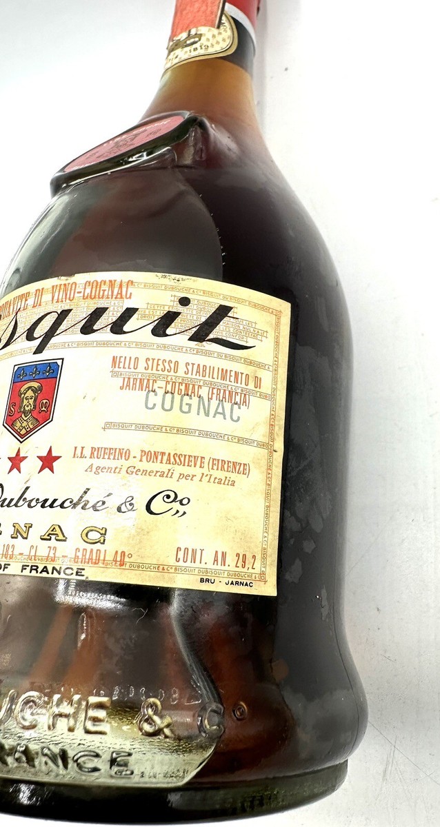 Vintage Cognac Three Stars 1960's Bisquit Dubouché 73cl 40 Vintage Cognac Three Stars 1960's Bisquit Dubouché 73cl 40