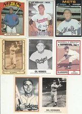 Huge 40 GIL HODGES different card lot vintage 1967 - 2019 Dodgers Senators Mets