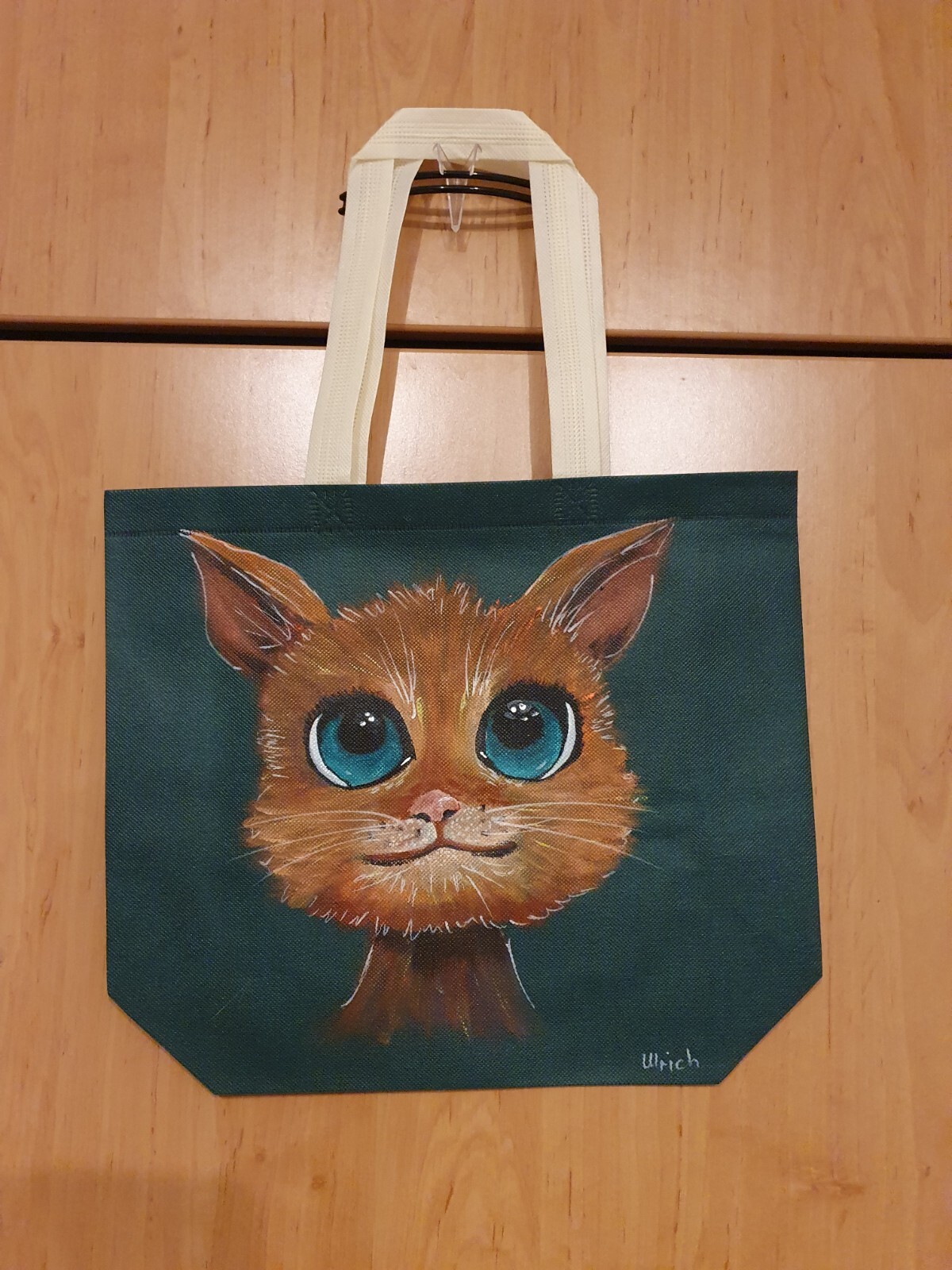 Andeiltech Canvas-Tragetasche Mit Katzen-Motiv – 37x40 Cm, Wiederverwendbar, Mit Reißverschluss Innen