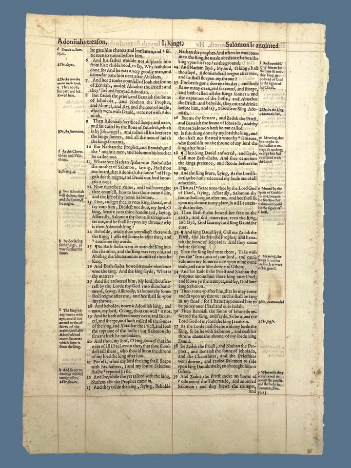 1597 Geneva Bible Page - An Old or New Testament Leaf - Select Your Passage Foto 3 de 4