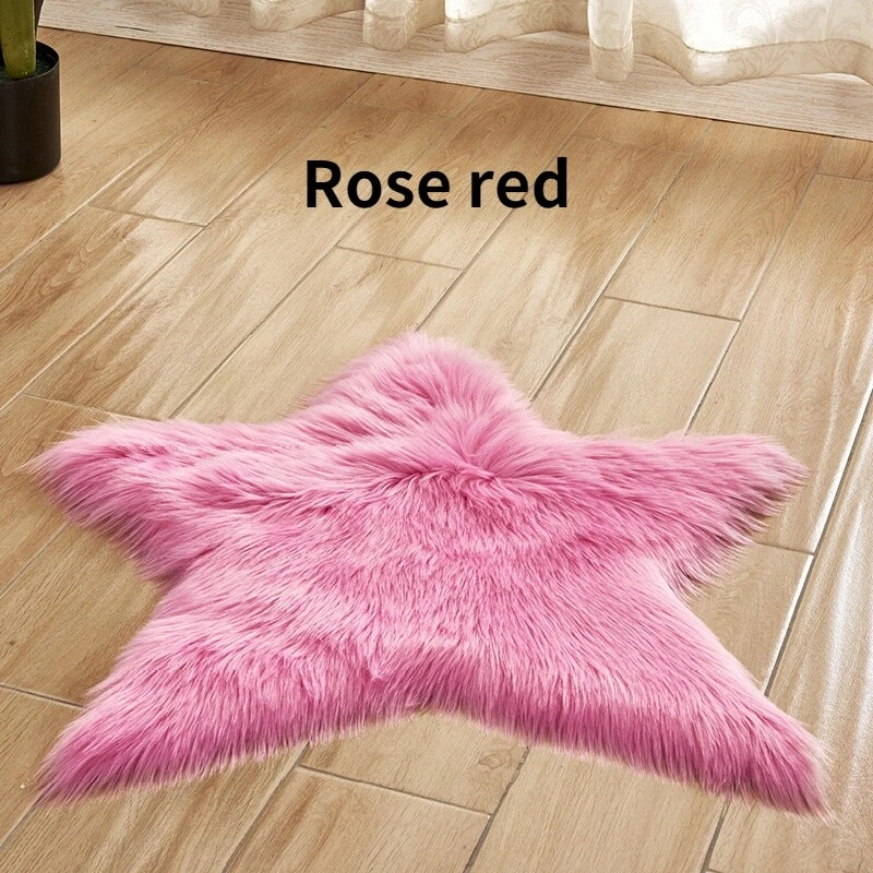 Five Pointed Star Area Rug Carpet Mat Pad Fluffy Cushion Home Floor Decor Soft - Image 4 of 4