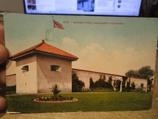 D3 CALIFORNIA Old Postcard Sacramento Sutter's Mill Fort Gold Rush Site Fortress