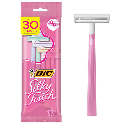 BIC Silky Touch Women'S Disposable Razors, with 2 Blades, Pretty Pastel Razor Ha