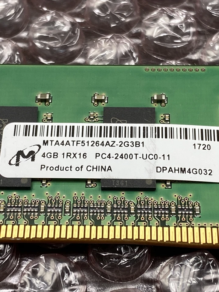 Micron 4GB 1Rx16 PC4-2400T MTA4ATF51264AZ - 2G3B1 Memory - Image 3 of 3