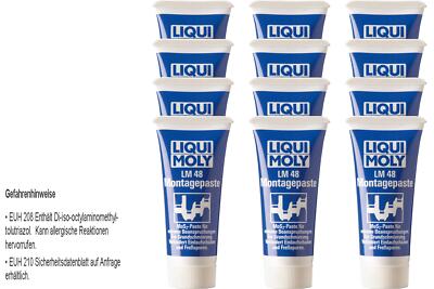 12x Liqui Moly 50g LM 48 Montagepaste Tube Kunststoff Wolframdisulfid-Paste
