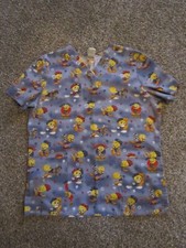 NURSE TWEETY BIRD ON DUTY LOONEY TUNES SCRUB TOP USED SIZE S / M