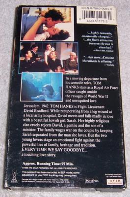 Everytime We Say Goodbye VHS Video Tom Hanks Cristina Marsillach