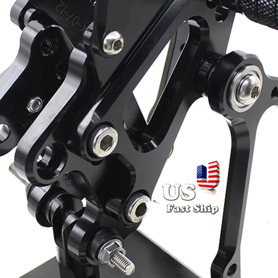 Juego de estriberas CNC de EE. UU. reposapiés trasero para HONDA CBR600RR 03-06 CBR1000RR 2004-2007 Foto 3 de 4