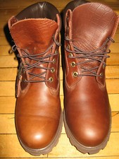 Pre-owned Timberland 6" Premium Brown Leather Casual Boots Mens Size 9M