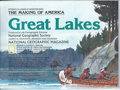Great Lakes 1987 National Geographic The Making of America Map