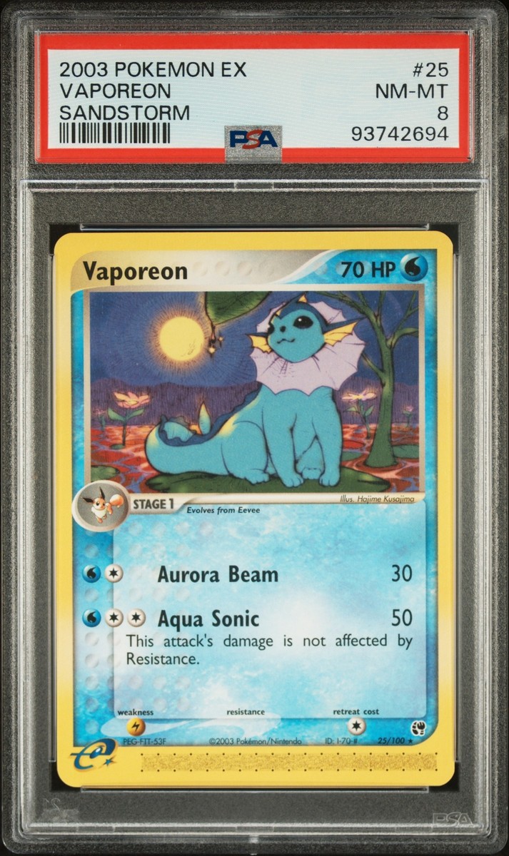 PSA 8 Vaporeon Sandstorm #25 2003 Pokemon Ex Sandstorm 93742694 | eBay