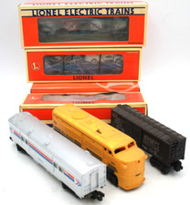 7pc Lot LIONEL Modern Vintage Lionel Electric Model Train Lot Loco Box Car