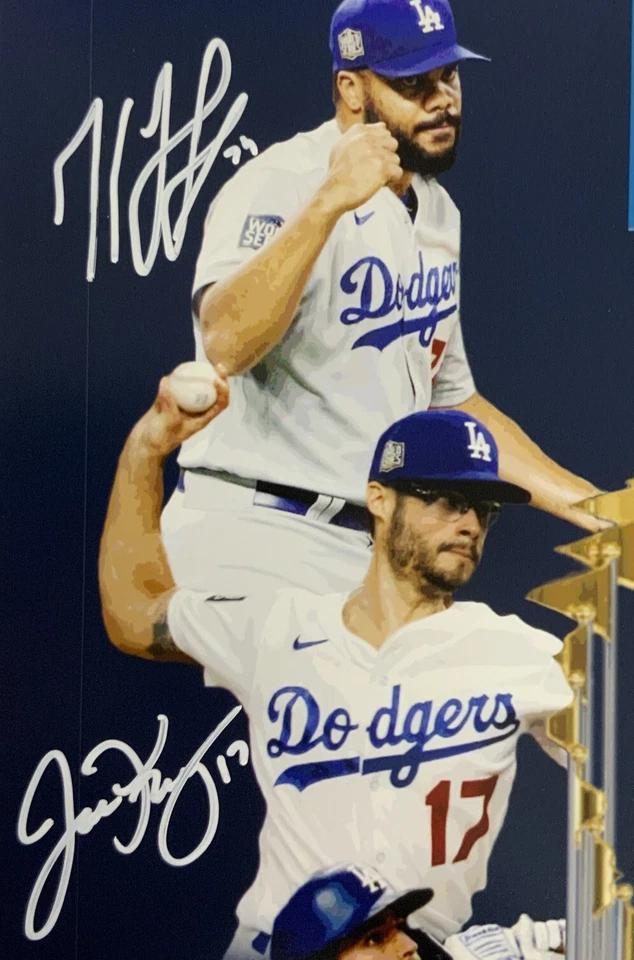11/20 DODGERS 2020 WORLD SERIES 16X20 PHOTO WITH 10 AUTOGRAPHS MUNCY TAYLOR PSA - Image 4 of 4