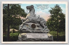 Postcard c1920 Chattanooga Tennessee Wisconsin Monument Riderless Horse