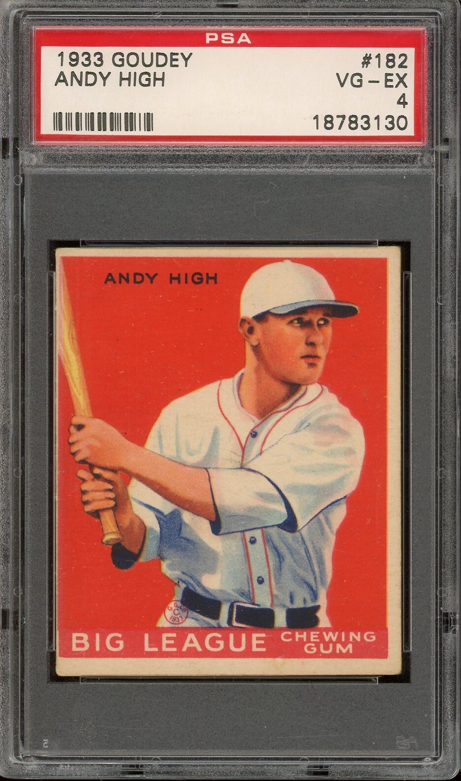 1933 Goudey Baseball #182 Andy High PSA 4