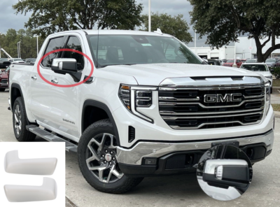 Painted Pearl White G1W WA140X Mirror Covers For 19-25 GMC Sierra