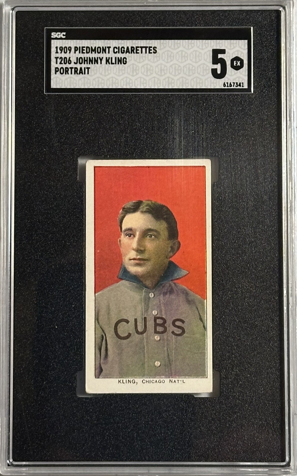 1909-11 T206 Piedmont 150, 25 - Johnny KLING - SGC 5+++ Cubs