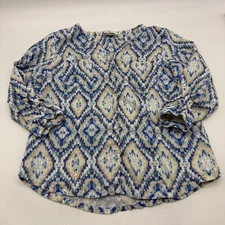 J M Collection Petite Button Up Shirt  Women 16 P 100% Linen 3/4 Sleeve.#38223