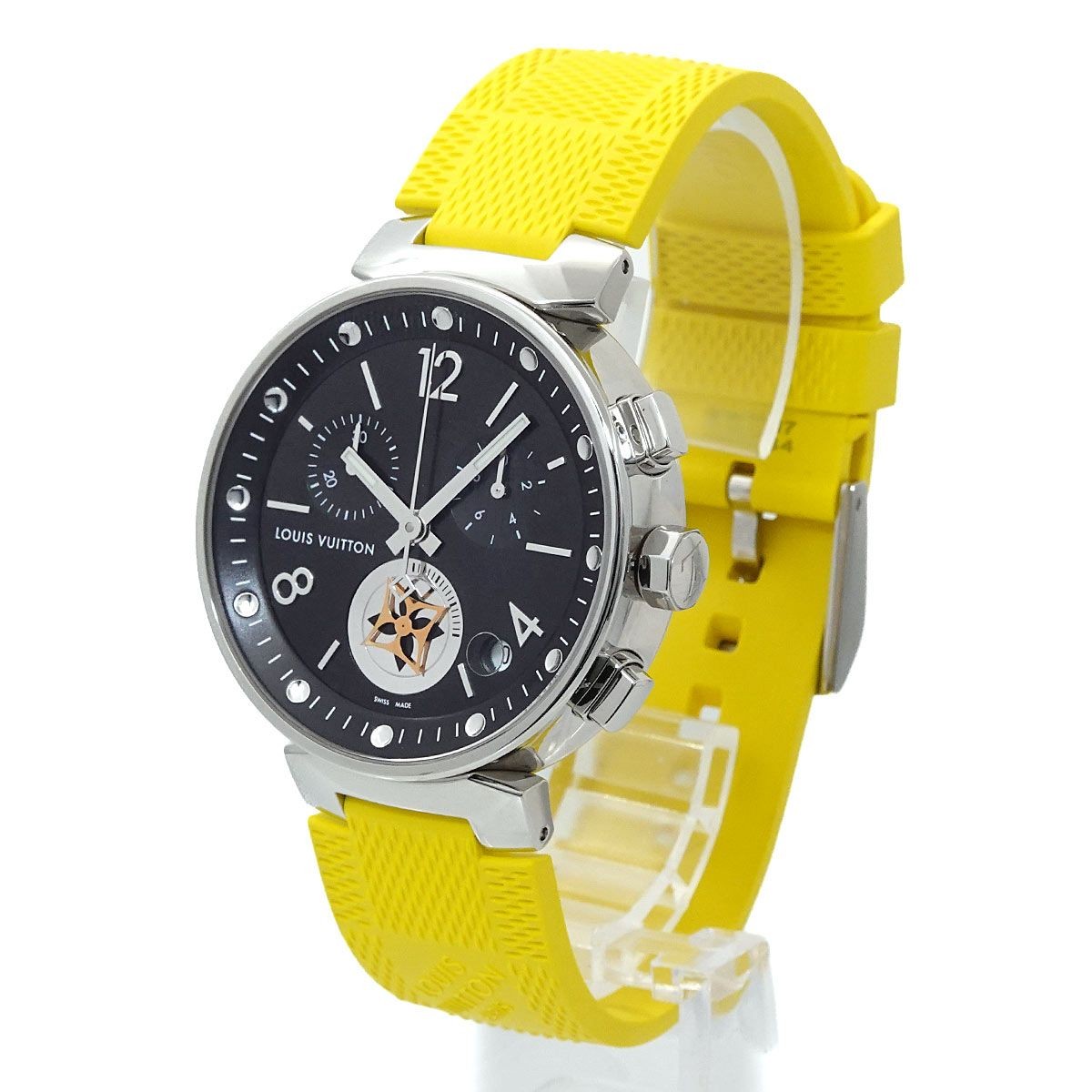 Louis Vuitton Tambour Moon Star GM Men's Watch Q8D11 Black Dial, Used From Japan thumbnail 2