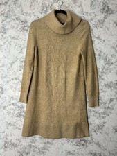 Banana Republic Cable Knit Turtleneck Sweater Dress Women Beige Sz S EUC