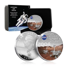 NASA 50mm Silver Plated Coin 2023 Samoa Half Dollar Limited Edition - Mars Rover
