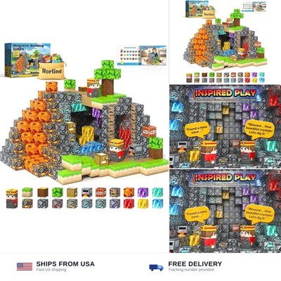 100PCS Magnetic Blocks Building Toys, STEM Learning Sensory Toys for Kids Age...