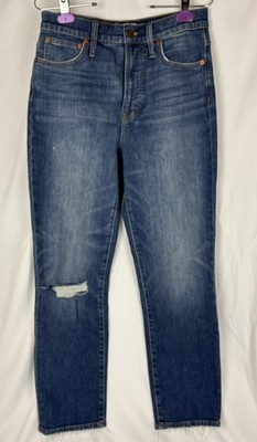 Madewell The Perfect Vintage Jeans high rise Wmns 27 Blue Denim Distressed NWOT