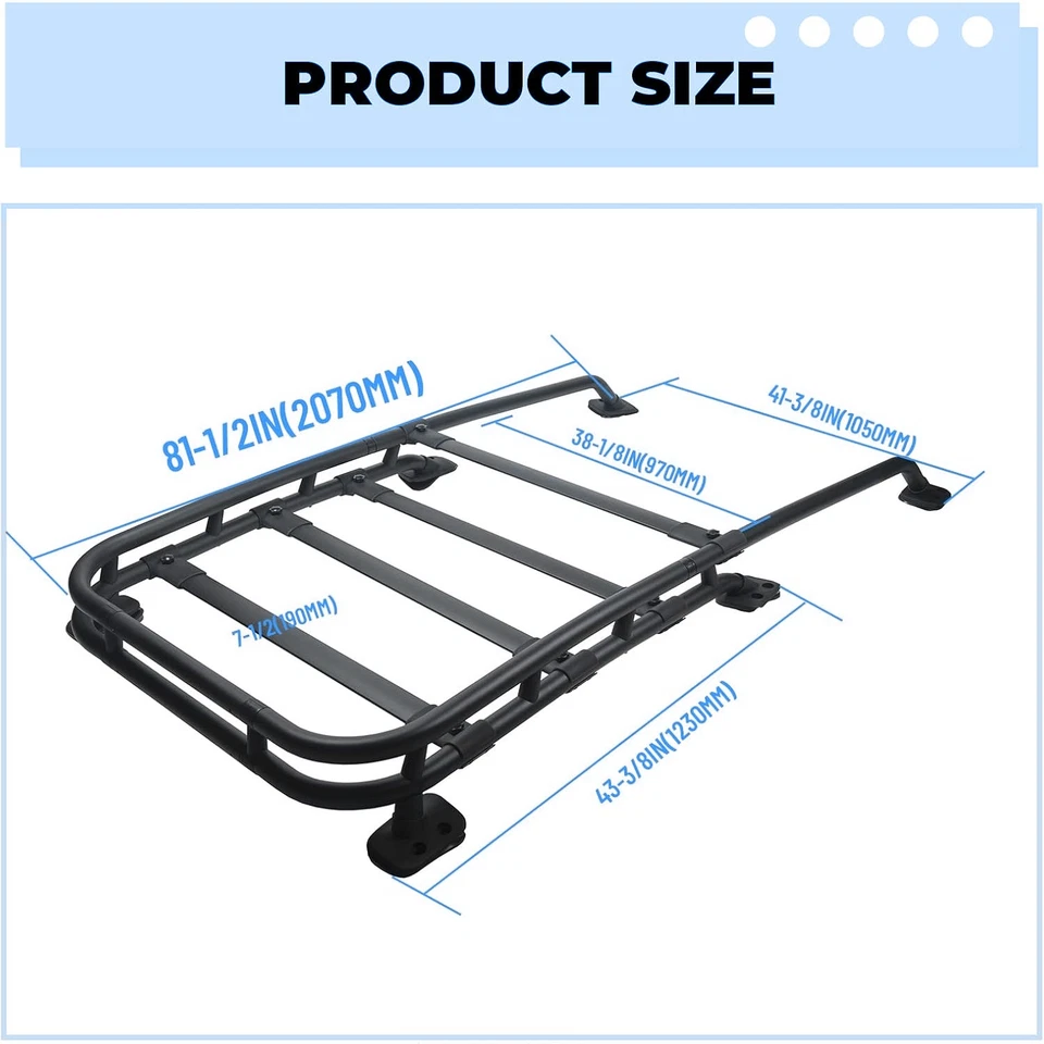 For Toyota FJ Cruiser 2007-2014 Factory Style Aluminum Roof Rack Rail Top Cargo — 第 3/4 张图片