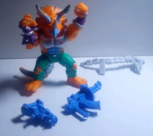 Vintage TMNT 1990 TRICERETON Action Figure COMPLETE LOOSE Accessories Playmates