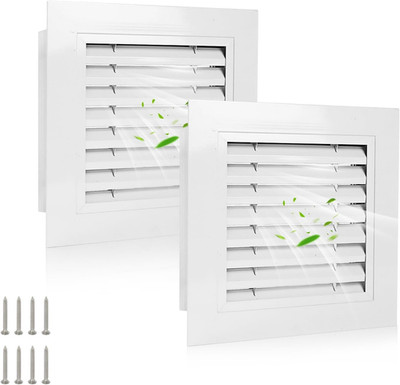 2Pcs 12'' X 12'' Premium Aluminum Gable Vents with Screen, Paintable Design -Ideal
