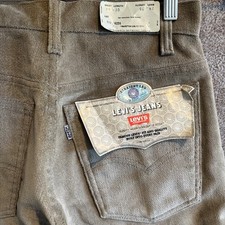 Levis 519 4256 Corduroy Pants Men s 29x30 USA 1981 Vintage NOS Straight Leg Gray