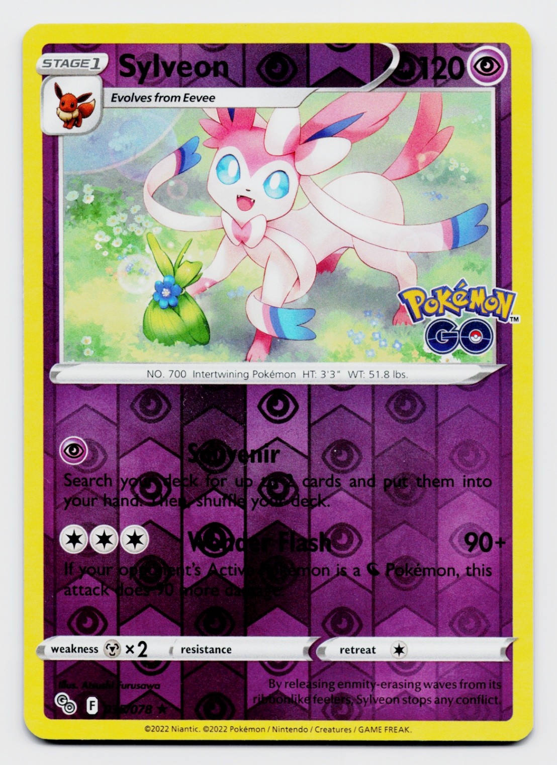 Sylveon 035/078 Pokemon TCG SWSH: Pokemon GO Reverse Holo NM