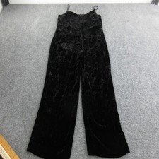 Rag Bone Jumpsuit Womens 2 Black Velvet Wide Leg Spaghetti Strap Pockets