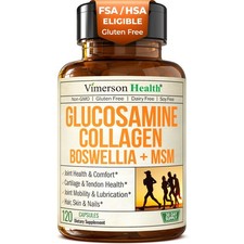 Glucosamine Chondroitin MSM with Hydrolyzed Collagen Peptides - Joint Support...