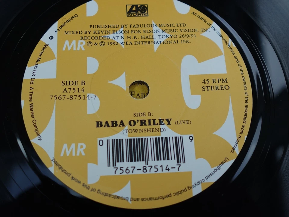 Mr Big TO BE WITH YOU 1991 UK 7" P/S 1st Press MINT - Image 3 of 4