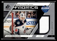2023-24 SP GAME USED NHL FABRICS GLOBAL SERIES ELVIS MERZLIKINS COLUMBUS