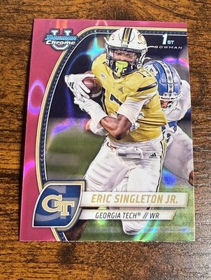 2024 Bowman University Chrome #71 Eric Singleton Jr. Pink Lava Refractor 
