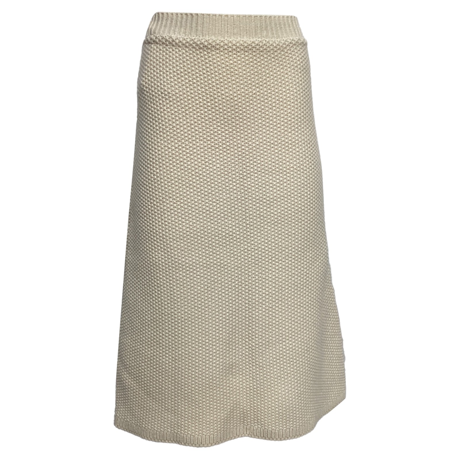 Chloé Midi Skirt In Recycled Cashmere Women Ecru L-image