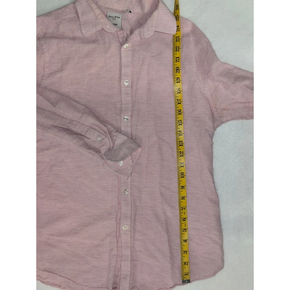 Camisa Murano Baird McNutt Lino Abotonada Rosa Calce Ajustado Talla Grande Foto 4 de 4