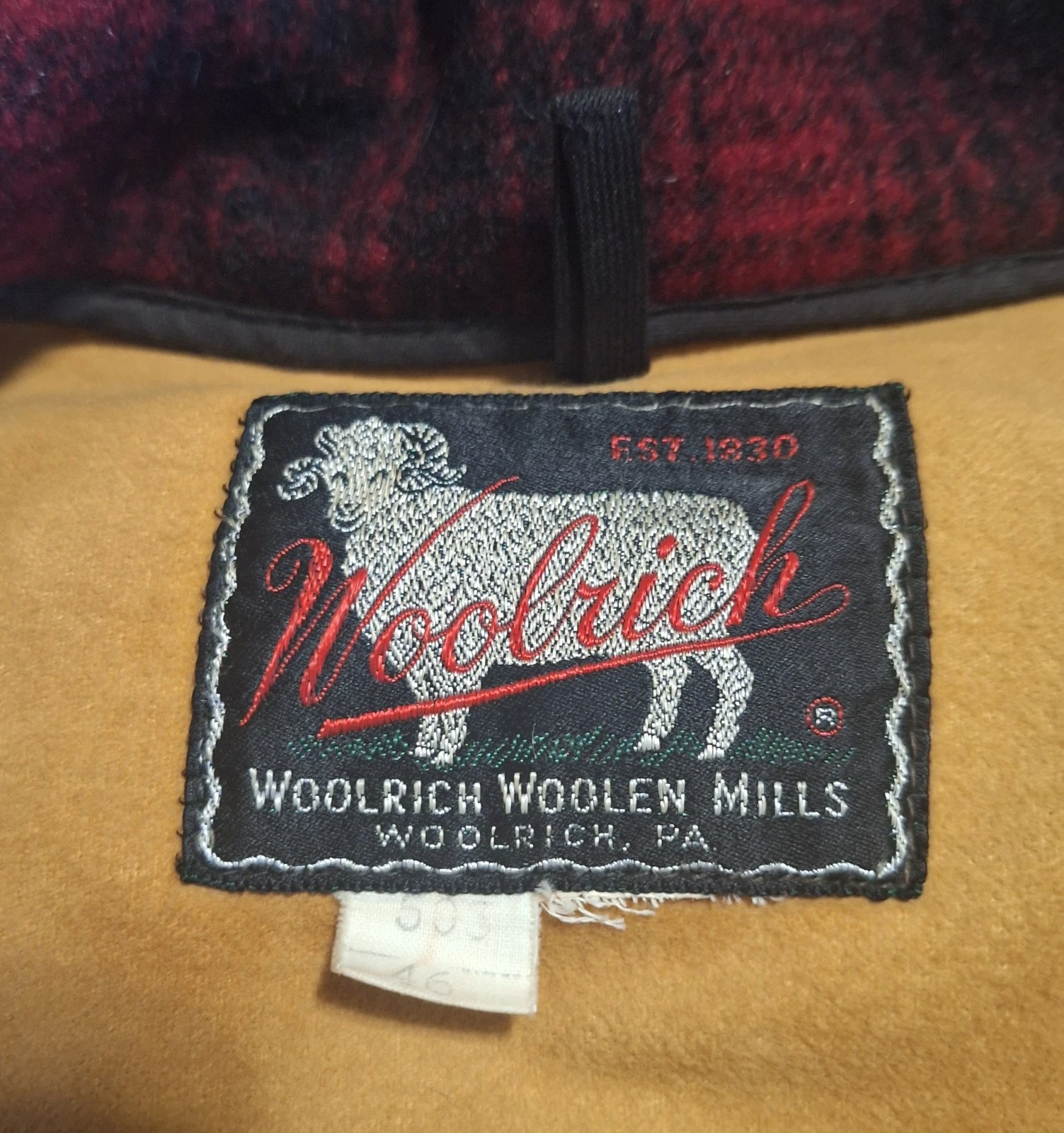 Vintage Woolrich Mackinaw Hunting Jacket Mens 46 Red Buffalo Plaid Wool 503 image 6