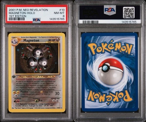 Pokemon PSA 8 1st Edition Neo Revelation Magneton Holo Rare 10/64 NM-MT