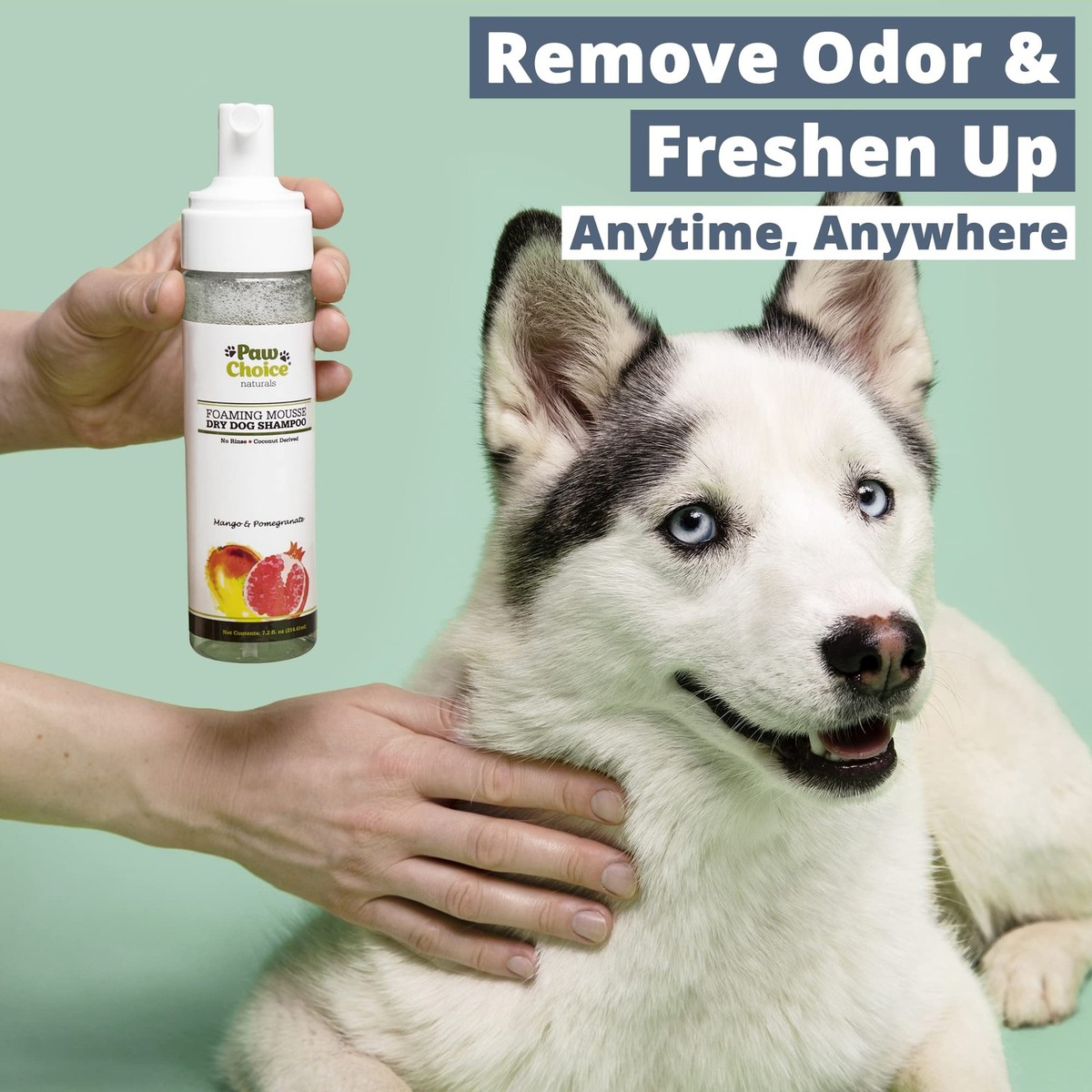 Paw Choice Dry Dog Shampoo Waterless, No Rinse Foam Mousse for