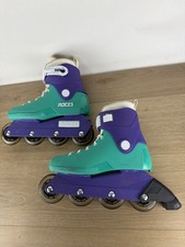 Roces 1992  Teal  Purple Inline Roller Skates Mens 7, EU 40 Aggressive