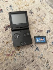 Nintendo Game Boy Advance SP Handheld Console Black Headphone Jack With Game