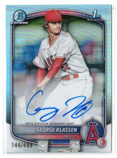 2025 1st Bowman REFRACTOR RC AUTO George Klassen! Angels! Rookie! Autograph /499